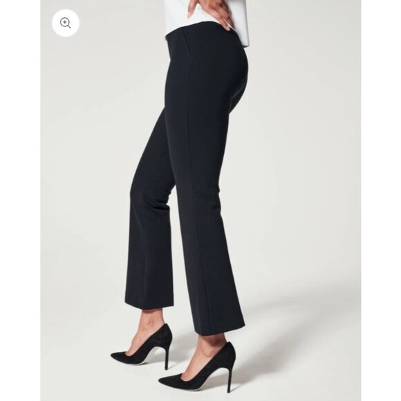SPANX Kick Flare the Perfect Pants High-Rise Black Ponte Shaping Pull-On Small - Picture 3 of 14